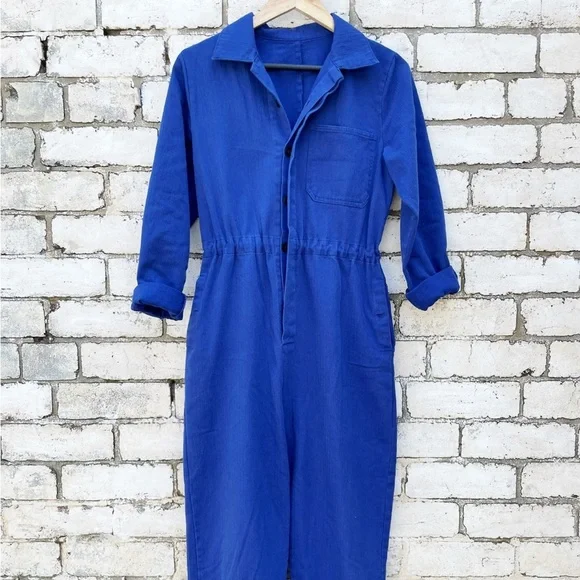 Unique Blue Herribone Workwear Overalls - Picture 6 of 10
